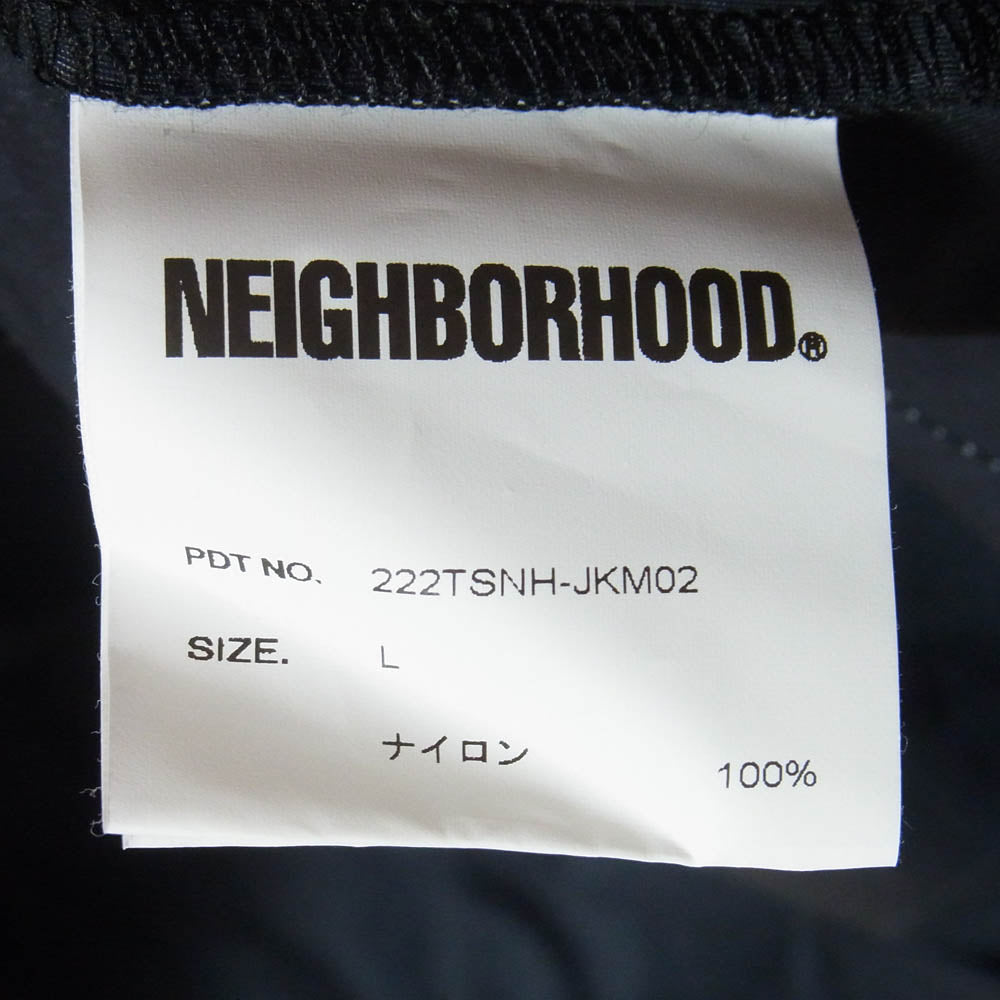 NEIGHBORHOOD ネイバーフッド 22AW 222TSNH-JKM02 ANORAK JK.NY アノラック ジャケット ロゴ プルオーバー ナイロン パーカー アウター ブラック系 L【中古】