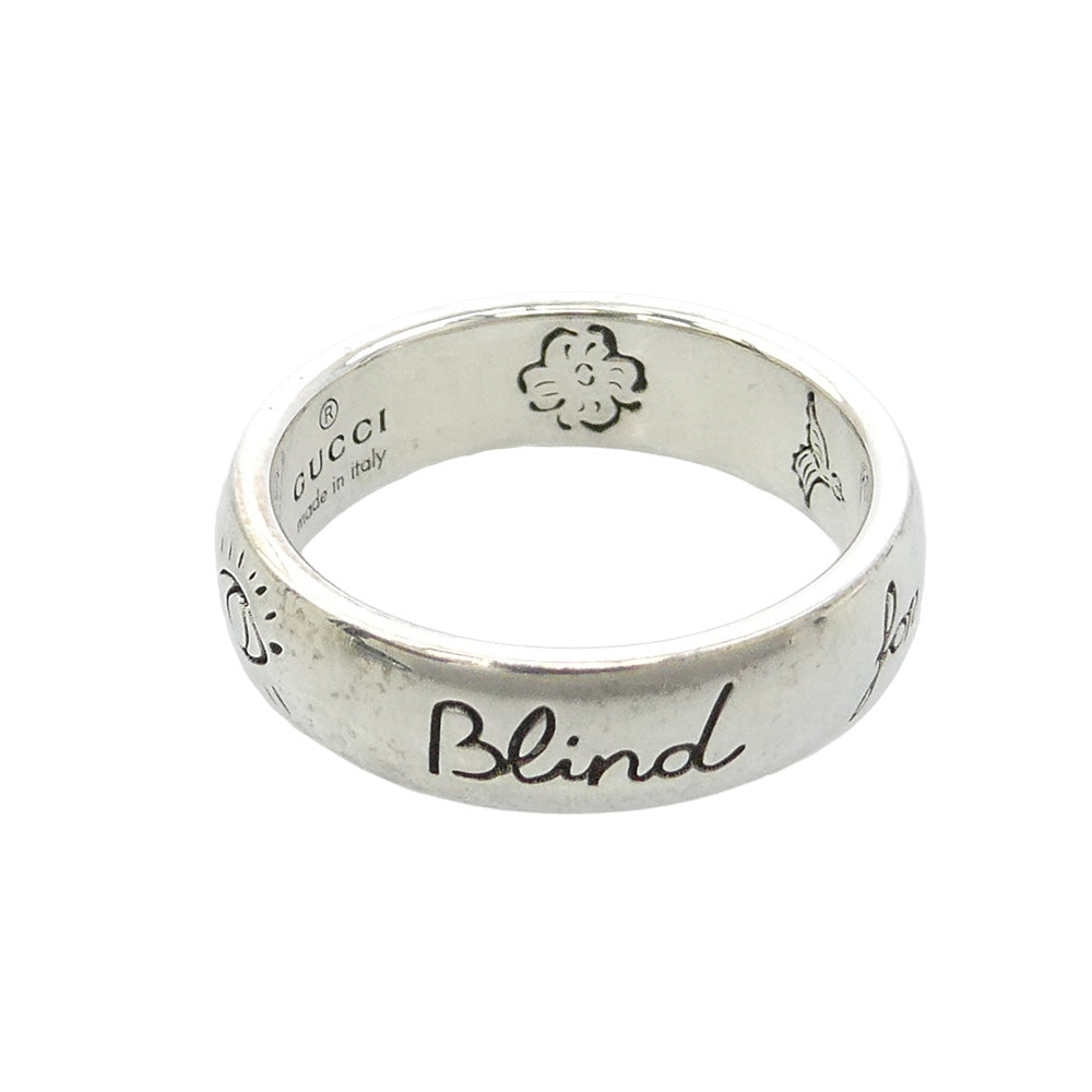 GUCCI グッチ BLIND FOR LOVE ブラインド フォー ラブリング シルバー系 8.5号【中古】