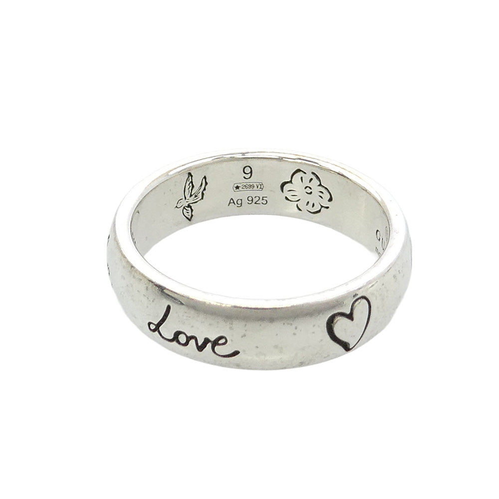 GUCCI グッチ BLIND FOR LOVE ブラインド フォー ラブリング シルバー系 8.5号【中古】