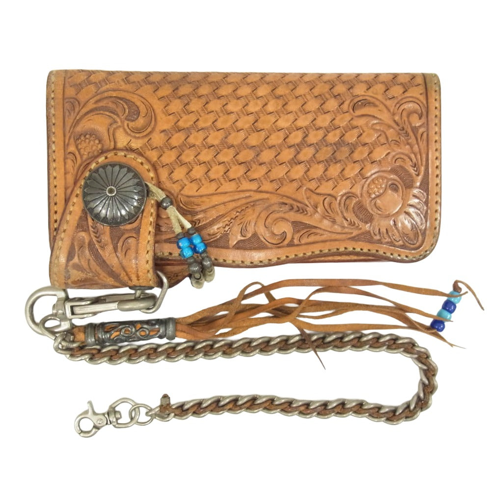 SAAD サード CARVING LEATHER WALLET カービング ウォレット 財布 ブラウン系【中古】
