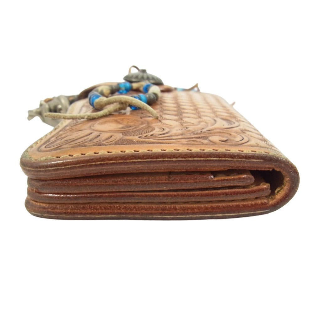 SAAD サード CARVING LEATHER WALLET カービング ウォレット 財布 ブラウン系【中古】