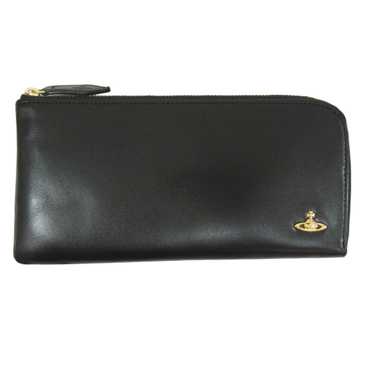 Vivienne Westwood ヴィヴィアンウエストウッド WATER ORB レザー ラウンド ウォレット ブラック系【美品】【中古】