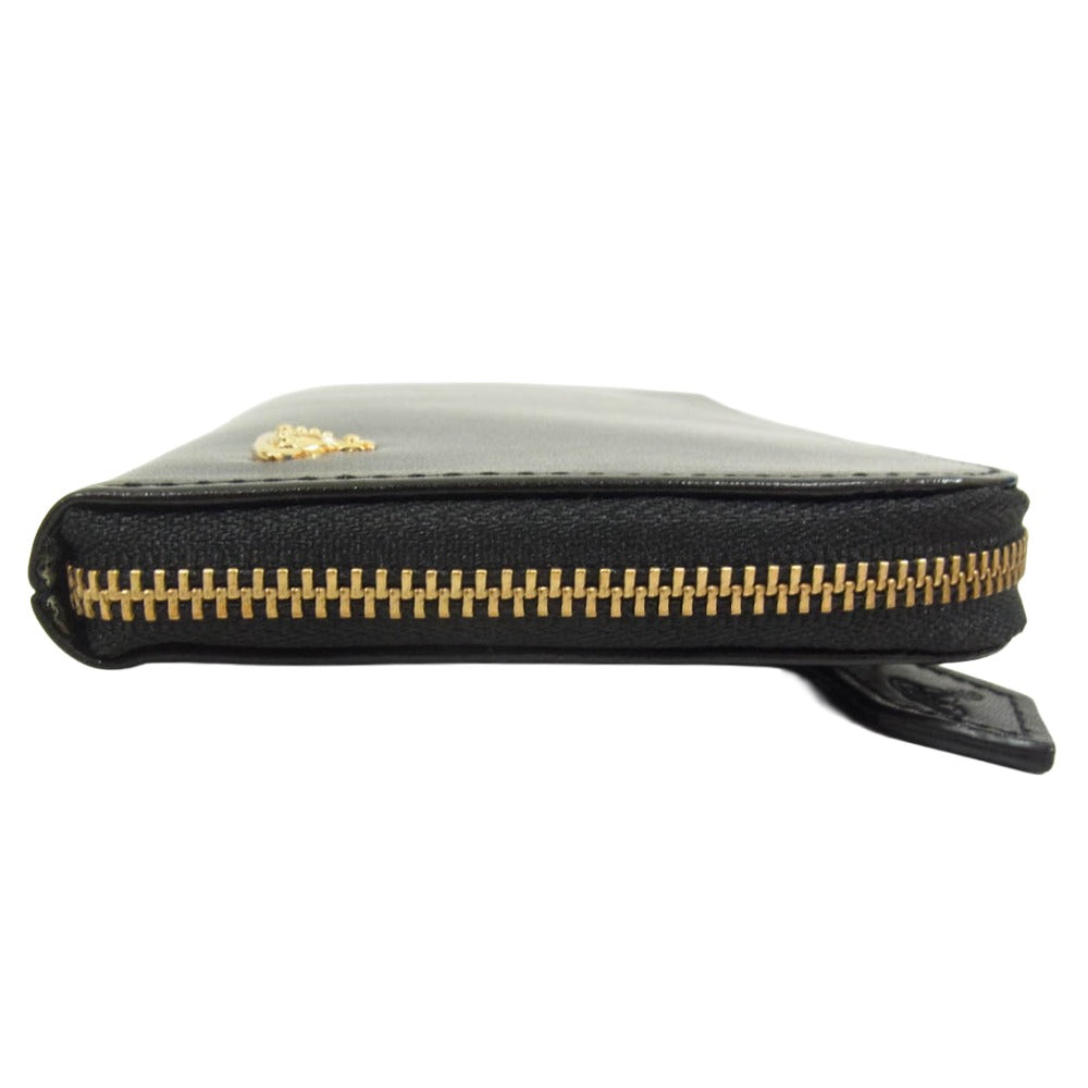 Vivienne Westwood ヴィヴィアンウエストウッド WATER ORB レザー ラウンド ウォレット ブラック系【美品】【中古】 Vivienne Westwood ヴィヴィアンウエストウッド WATER ORB レザー