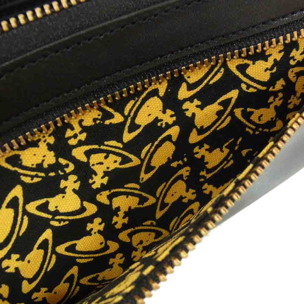 Vivienne Westwood ヴィヴィアンウエストウッド WATER ORB レザー ラウンド ウォレット ブラック系【美品】【中古】