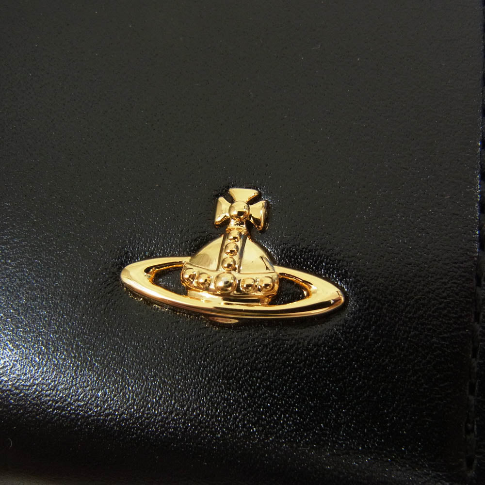 Vivienne Westwood ヴィヴィアンウエストウッド WATER ORB レザー ラウンド ウォレット ブラック系【美品】【中古】