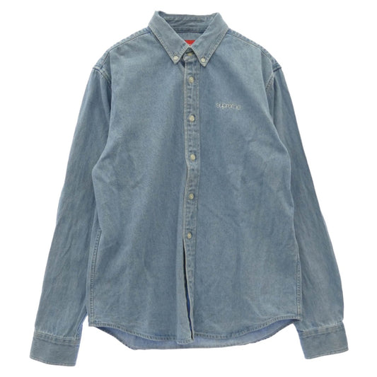 Supreme シュプリーム 20AW Classic Logo Denim Shirt クラシックロゴ デニム シャツ インディゴブルー系 S【中古】