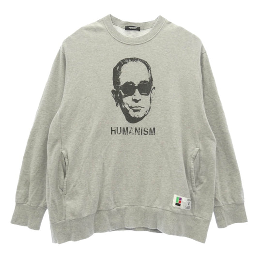 UNDERCOVER アンダーカバー 23SS UC1C4805-5 SWEAT FACE HUMANISM ヒューマニズム フェイスプリント クルーネック スウェット トレーナー グレー系 4【中古】