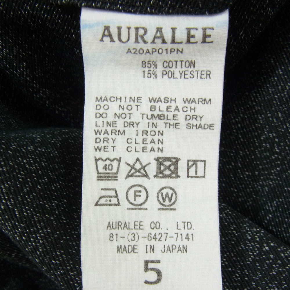 AURALEE オーラリー Adam et Rope' アダムエロペ 20AW A20AP01PN × ADAM ET ROPE’ EX WASHED FINX POLYESTER CHINO TAPERED アダムエロペ 別注 ウォッシュド フィンクス ポリエステル チノ テーパードパンツ ブラック系 5【美品】【中古】
