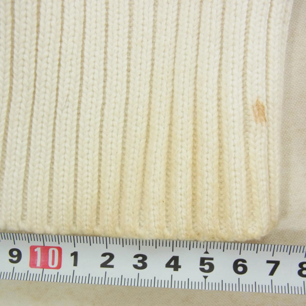 AMI PARIS アミパリス UKS004.016 ハートロゴ ストライプ コットン ウール セーター オフホワイト系 L【中古】