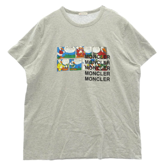 MONCLER モンクレール C20918022550 MAGLIA T-SHIRT コミック アニメプリント ラバーロゴ 半袖 Tシャツ グレー系 XXL【中古】