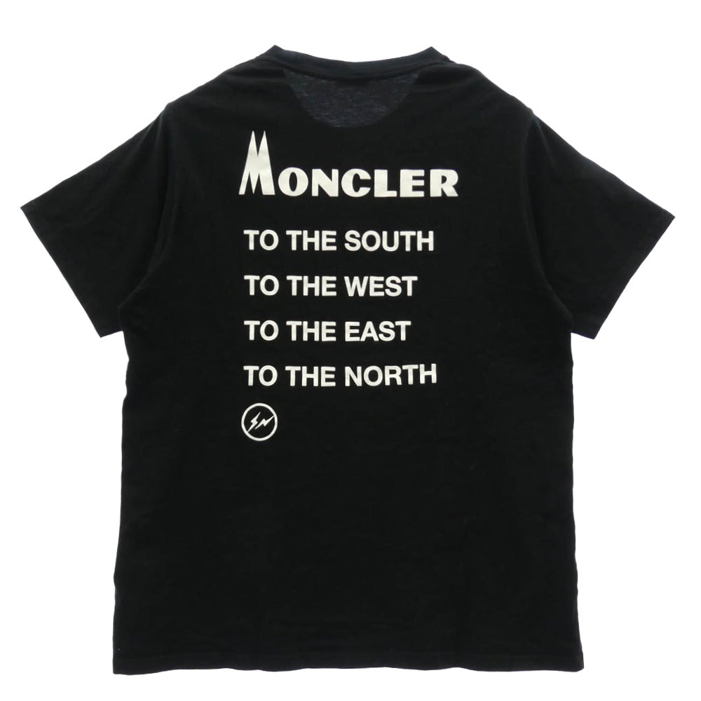 MONCLER モンクレール FRAGMENT DESIGN フラグメントデザイン 18AW D209U8039850 × FRAGMENT HIROSHI FUJIWARA MAGLIA T-SHIRT 藤原ヒロシ フラグメント 半袖 Tシャツ ブラック系 7【中古】
