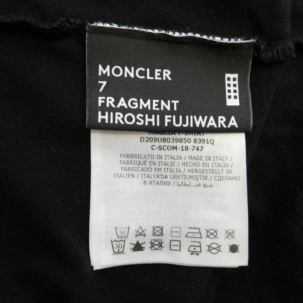MONCLER モンクレール FRAGMENT DESIGN フラグメントデザイン 18AW D209U8039850 × FRAGMENT HIROSHI FUJIWARA MAGLIA T-SHIRT 藤原ヒロシ フラグメント 半袖 Tシャツ ブラック系 7【中古】
