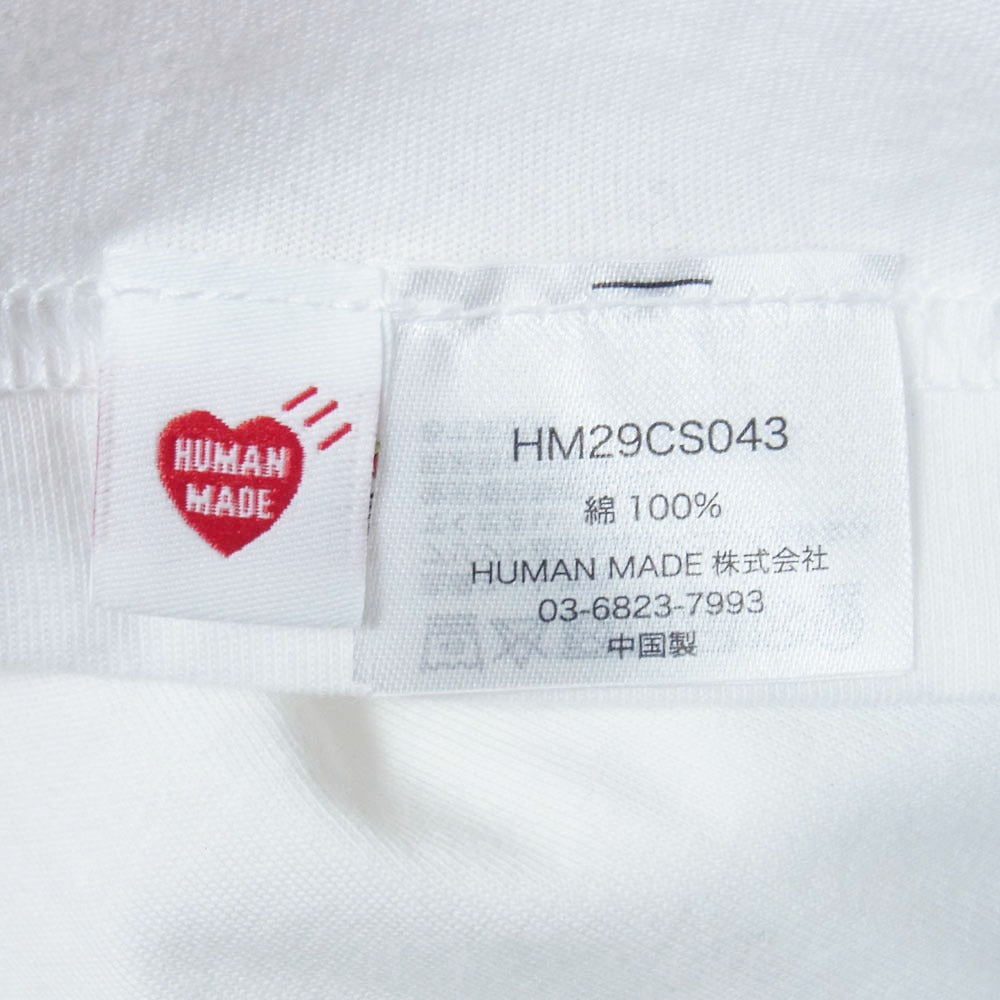 HUMAN MADE ヒューマンメイド HM29CS043 POCKET T-SHIRT クルーネック ハートロゴ ポケット付き 半袖 Tシャツ ホワイト系 M【中古】