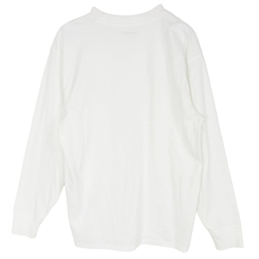 Carhartt カーハート American Script LS アメリカン スクリプト ロゴ刺繍 長袖 Tシャツ ホワイト系 S【中古】