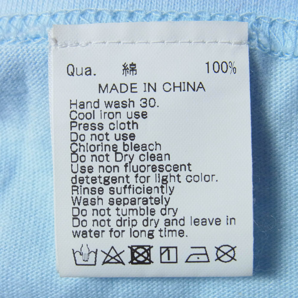 #FR2 エフアールツー アイスクリームロゴ刺繍 バックプリント クルーネック 半袖 Tシャツ ライトブルー系 XL【中古】