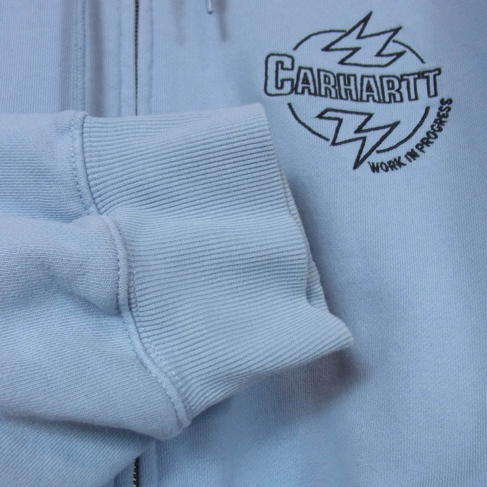 Carhartt カーハート WIP Hooded ablaze jacket DETROIT刺繍 ジップアップ ジャケット フーデッド パーカー ライトブルー系 XL【中古】