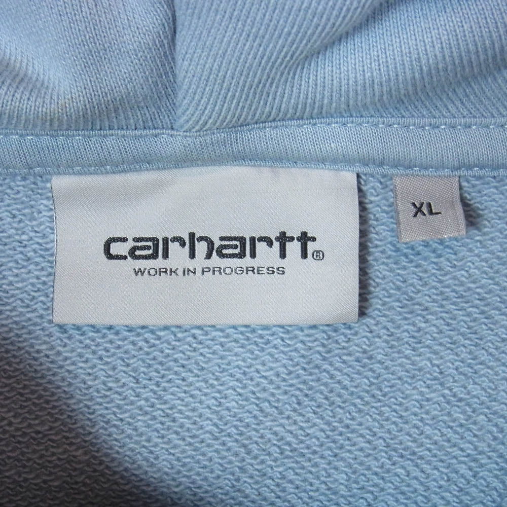 Carhartt カーハート WIP Hooded ablaze jacket DETROIT刺繍 ジップアップ ジャケット フーデッド パーカー ライトブルー系 XL【中古】