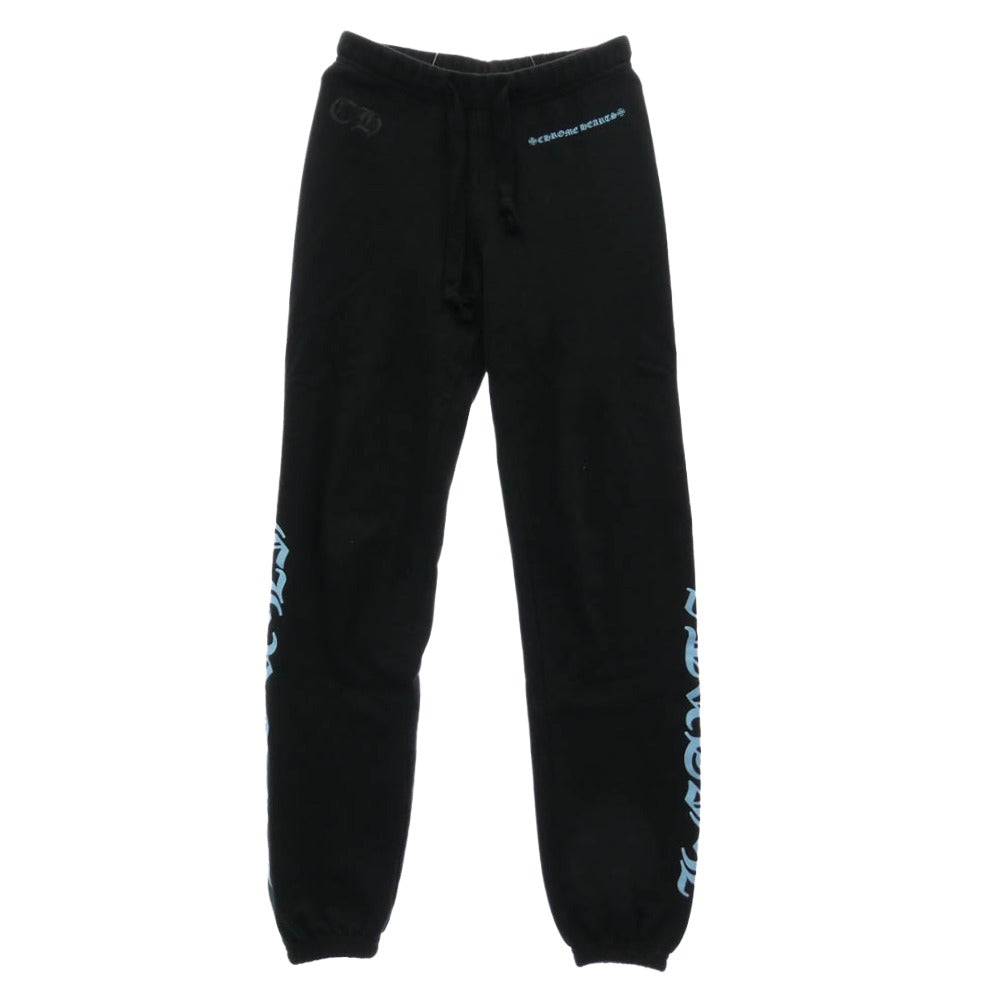 CHROME HEARTS クロムハーツ（原本無） ENGLISH LOGO SCROLL LABEL PRNT スクロールラベル ロゴプリント スウェットパンツ ブラック系 S【中古】