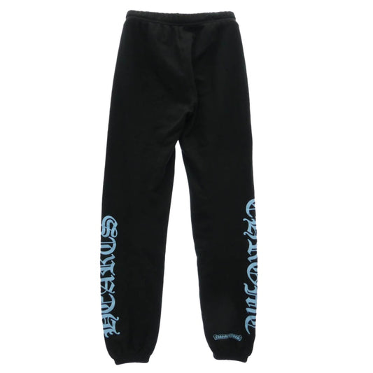 CHROME HEARTS クロムハーツ（原本無） ENGLISH LOGO SCROLL LABEL PRNT スクロールラベル ロゴプリント スウェットパンツ ブラック系 S【中古】