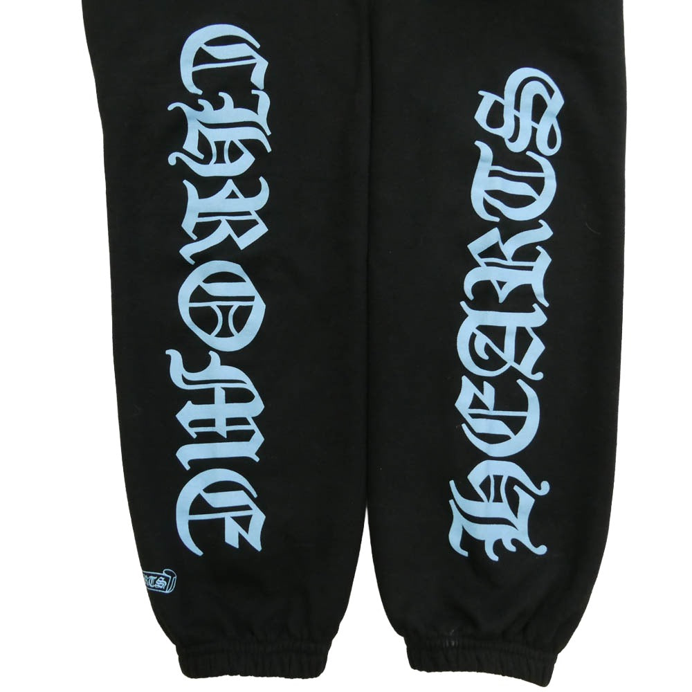 CHROME HEARTS クロムハーツ（原本無） ENGLISH LOGO SCROLL LABEL PRNT スクロールラベル ロゴプリント スウェットパンツ ブラック系 S【中古】