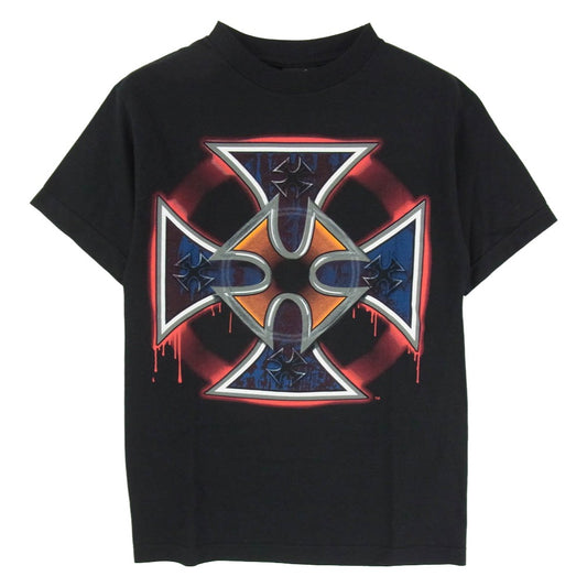 ヴィンテージ 00s WWE Triple H Wanna Do It Cross Black T-shirt アイアンクロスプリント 半袖 Tシャツ ブラック系 S【中古】