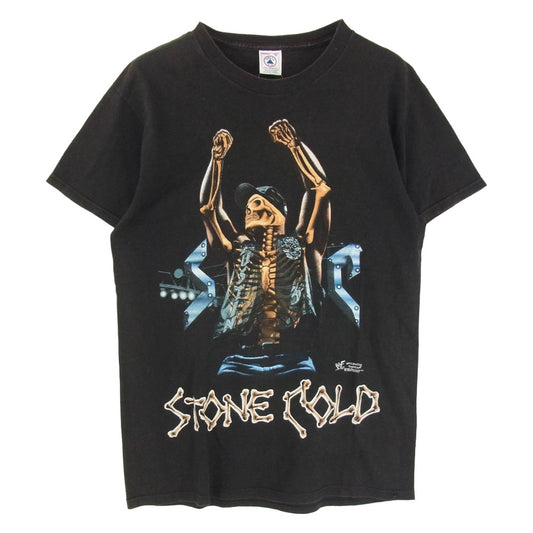 ヴィンテージ 90s 00s WWE コピーライト1998 STONE COLD Steve Austin スティーブ・オースチン 半袖 Tシャツ ブラック系 M【中古】