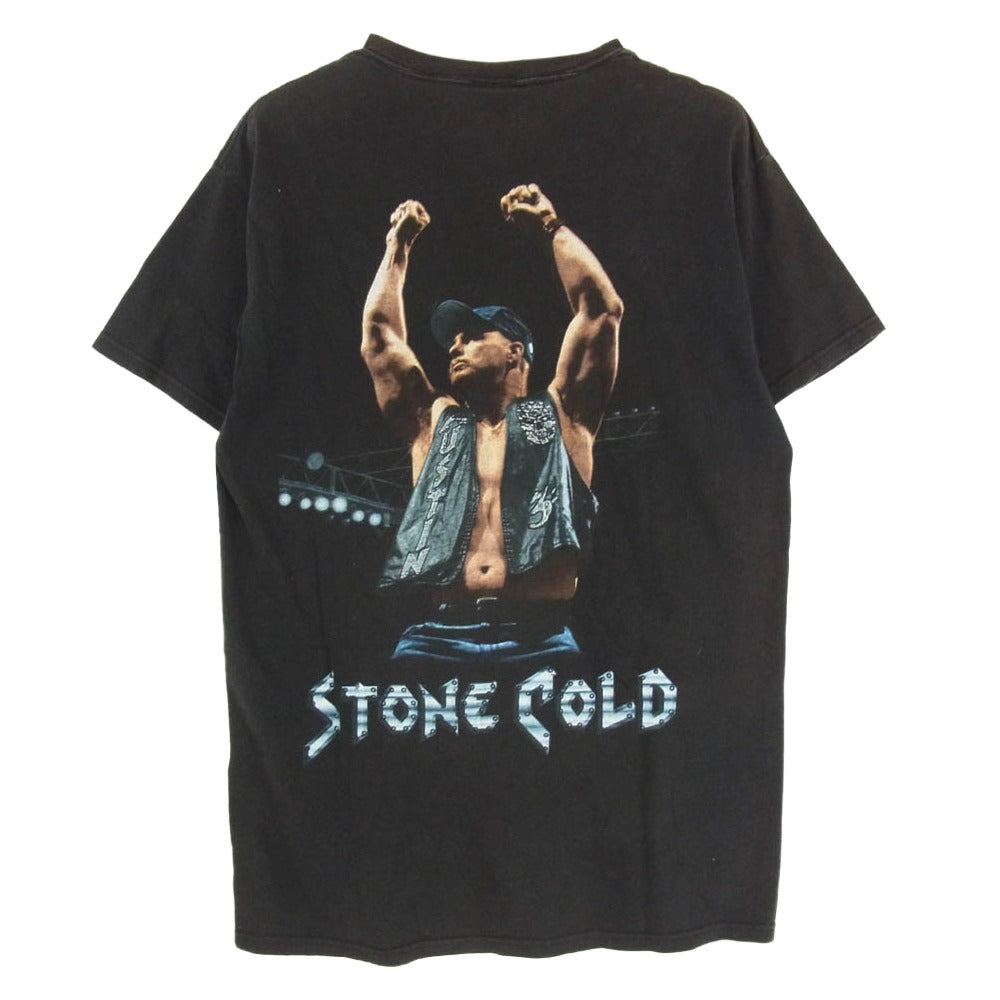 ヴィンテージ 90s 00s WWE コピーライト1998 STONE COLD Steve Austin スティーブ・オースチン 半袖 Tシャツ ブラック系 M【中古】