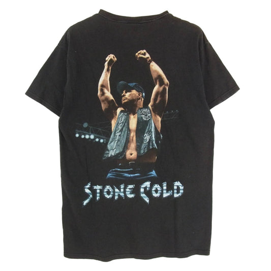 ヴィンテージ 90s 00s WWE コピーライト1998 STONE COLD Steve Austin スティーブ・オースチン 半袖 Tシャツ ブラック系 M【中古】