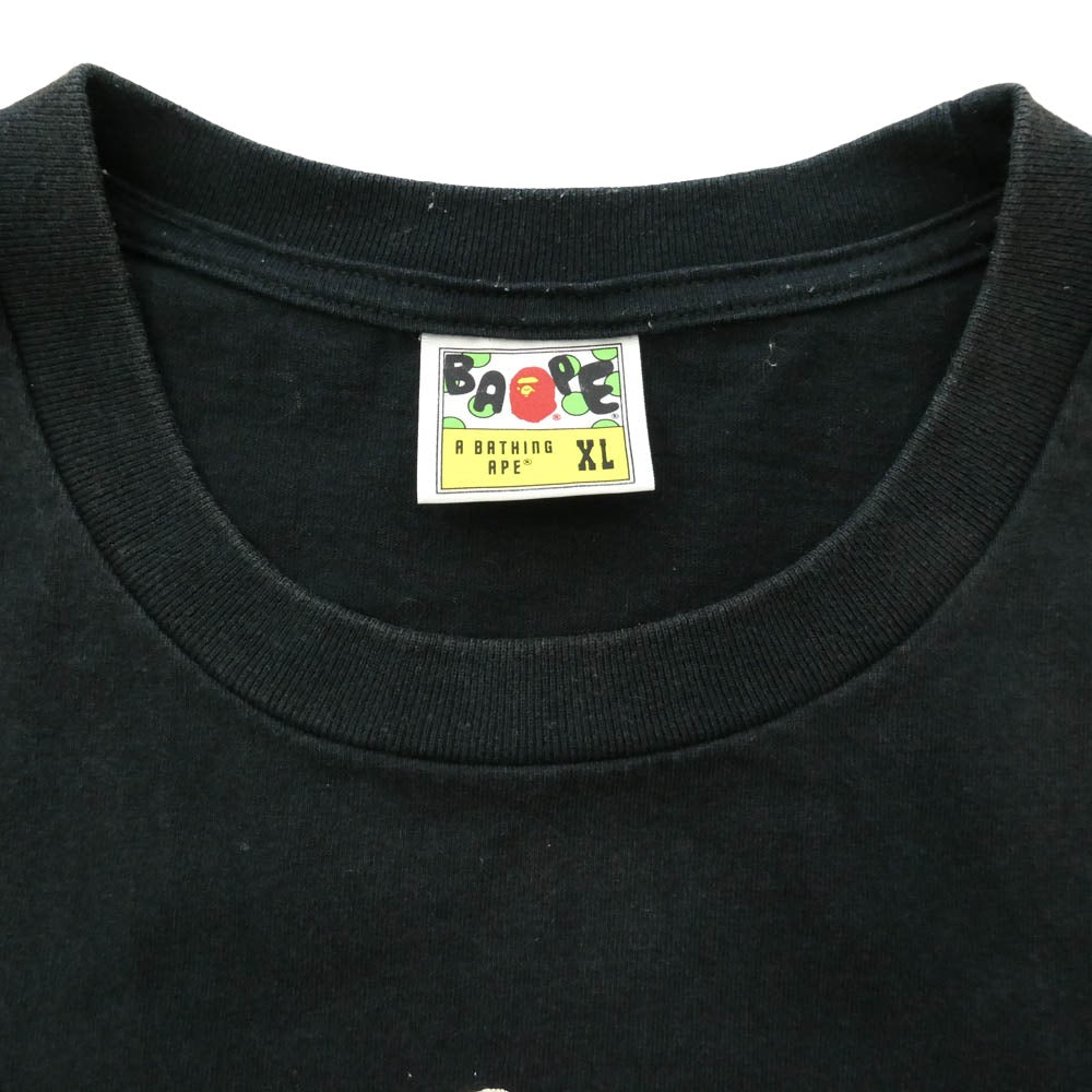 A BATHING APE アベイシングエイプ TIGER SHARK TEE タイガー シャーク Ｔシャツ 半袖カットソー ブラック系 XL【中古】