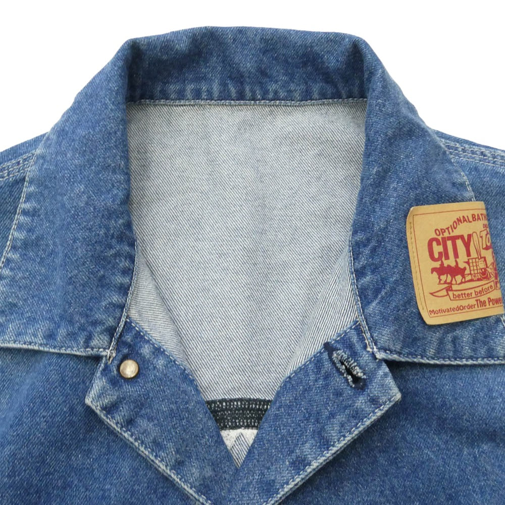 A BATHING APE アベイシングエイプ SHARK DENIM JACKET シャーク カバーオール デニム ジャケット インディゴブルー系 L【中古】