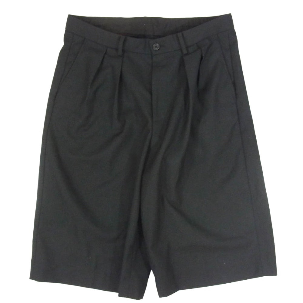 BEAMS ビームス 11-25-1196-803 Slacks Wide Shorts スラックス ワイド ショーツ ポリエステルウール ショートパンツ ブラック系 L【中古】