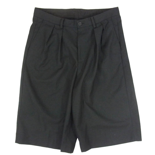 BEAMS ビームス 11-25-1196-803 Slacks Wide Shorts スラックス ワイド ショーツ ポリエステルウール ショートパンツ ブラック系 L【中古】