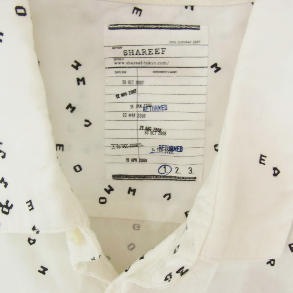 SHAREEF シャリーフ 20SS 20533006 DOT PATTERN S/S BIG SHIRTS ドット パターン ビッグ シルエット 半袖 総柄 シャツ ホワイト系 1【中古】
