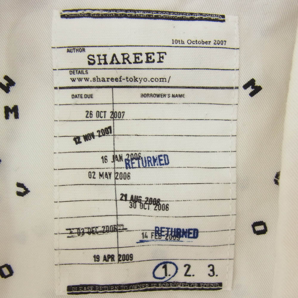 SHAREEF シャリーフ 20SS 20533006 DOT PATTERN S/S BIG SHIRTS ドット パターン ビッグ シルエット 半袖 総柄 シャツ ホワイト系 1【中古】
