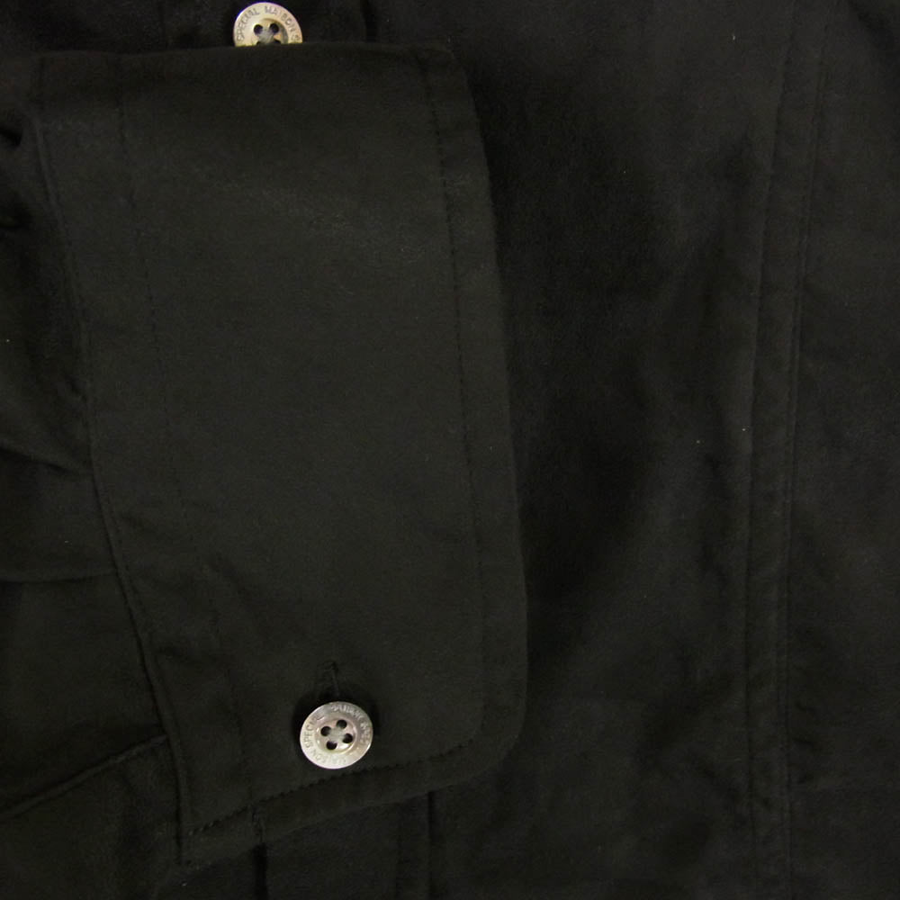 MAISON SPECIAL メゾンスペシャル 11252311216 Curve Pocket A Light Eco Suede Shirt カーブ ポケット ライト エコスウェード 長袖 シャツ ブラック系 1【中古】