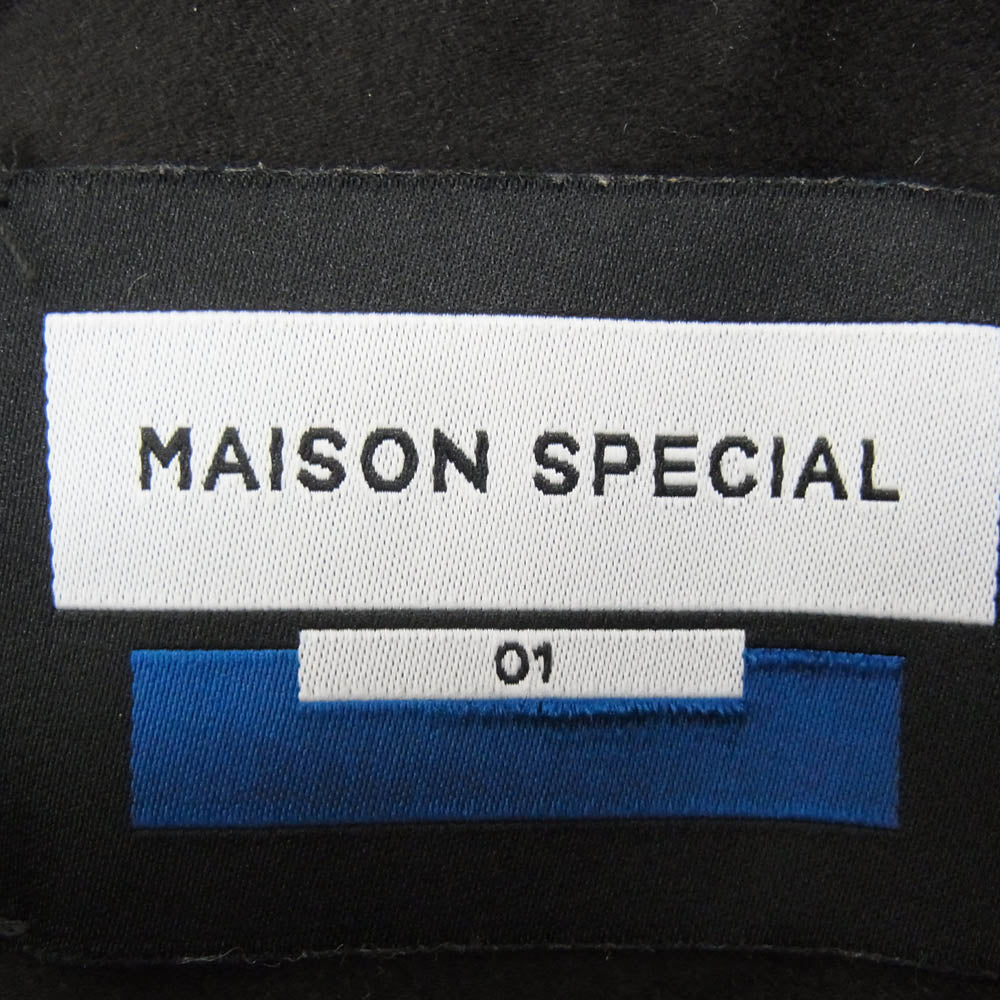 MAISON SPECIAL メゾンスペシャル 11252311216 Curve Pocket A Light Eco Suede Shirt カーブ ポケット ライト エコスウェード 長袖 シャツ ブラック系 1【中古】