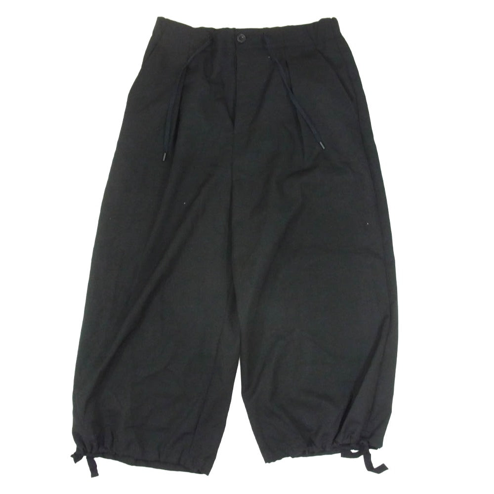 ato アトウ 25SS AMB-P03 DRAW CODE WIDE PANTS ドローコード ウール ワイド パンツ スラックス ブラック系 46【中古】