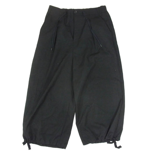 ato アトウ 25SS AMB-P03 DRAW CODE WIDE PANTS ドローコード ウール ワイド パンツ スラックス ブラック系 46【中古】