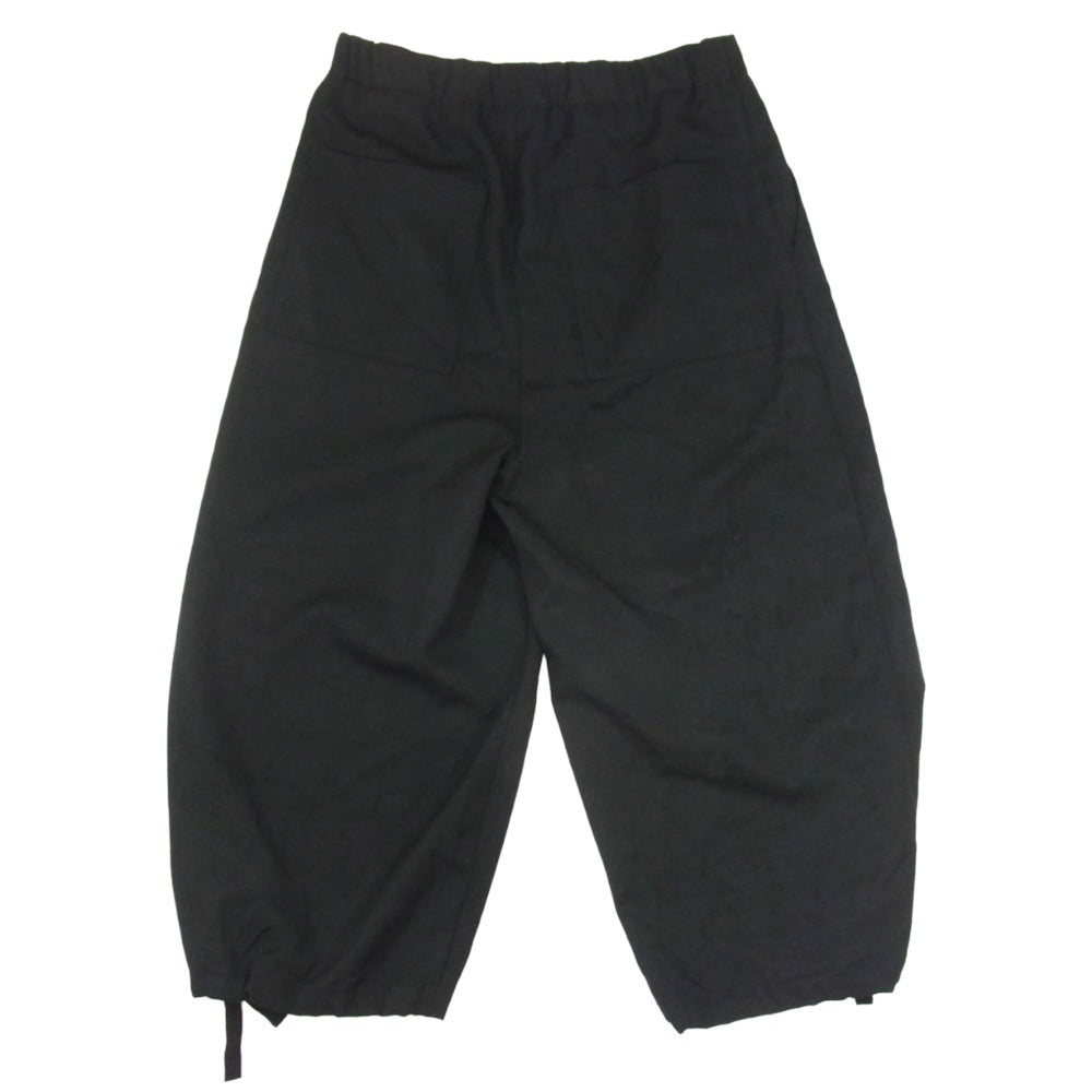 ato アトウ 25SS AMB-P03 DRAW CODE WIDE PANTS ドローコード ウール ワイド パンツ スラックス ブラック系 46【中古】