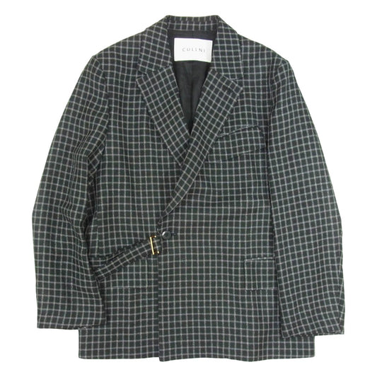 クルニ 25SS 25-SS-018B Check Tailored Tie Locken Jacket チェック テーラード タイロッケン ジャケット ブラック系 1【美品】【中古】