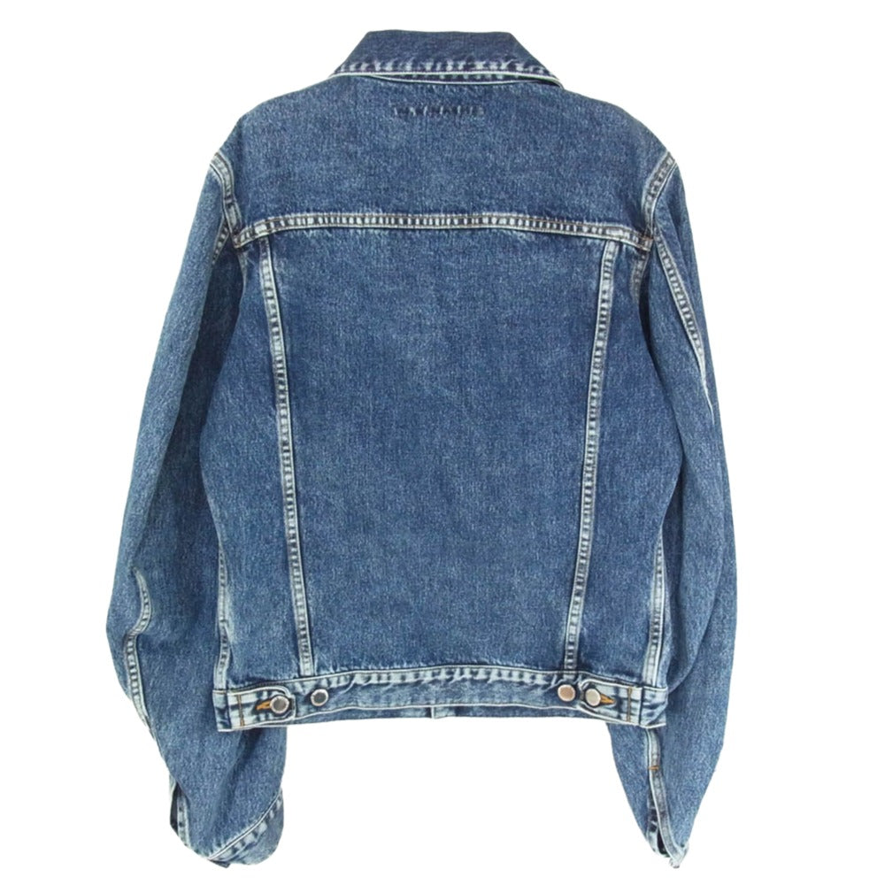 JOHN LAWRENCE SULLIVAN ジョンローレンスサリバン 1B011-0325-36 WASHED DENIM MASSIVE ROUNDED SLEEVE JACKET ウォッシュド デニム ジャケット Gジャン インディゴブルー系 48【中古】