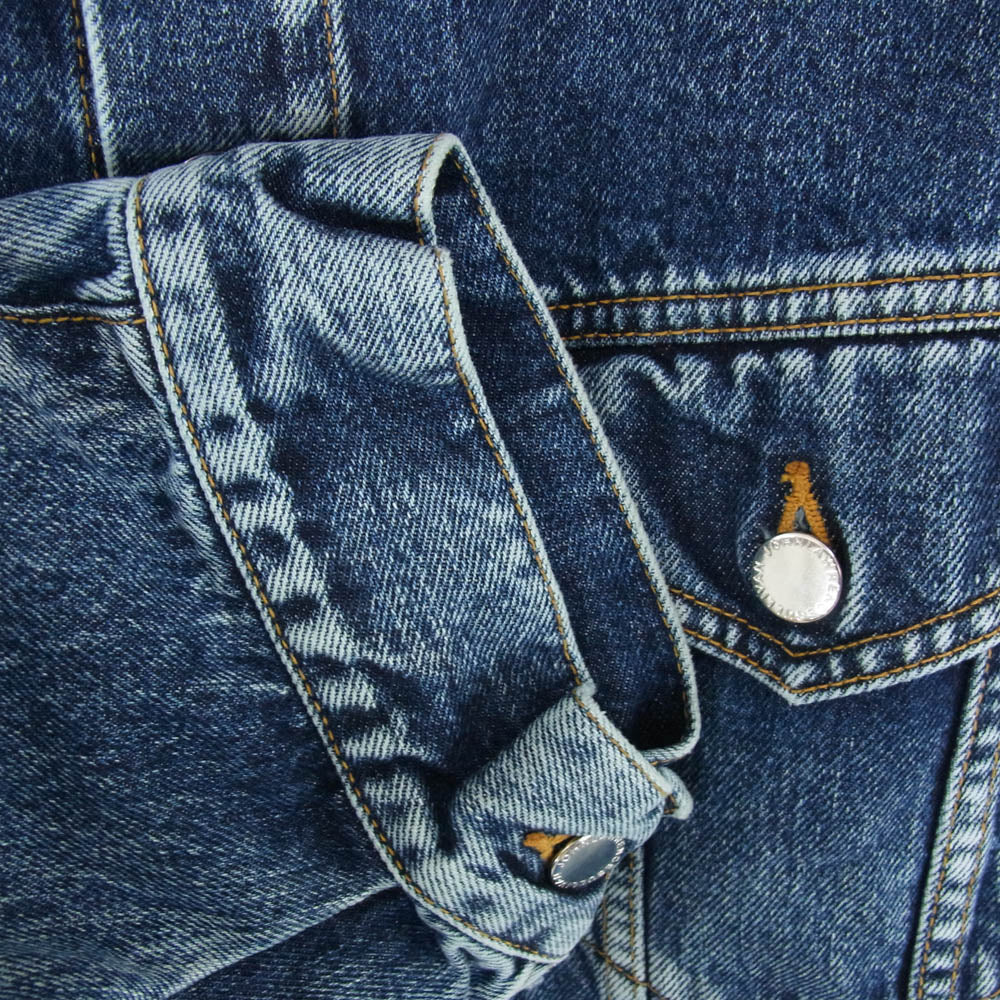 JOHN LAWRENCE SULLIVAN ジョンローレンスサリバン 1B011-0325-36 WASHED DENIM MASSIVE ROUNDED SLEEVE JACKET ウォッシュド デニム ジャケット Gジャン インディゴブルー系 48【中古】