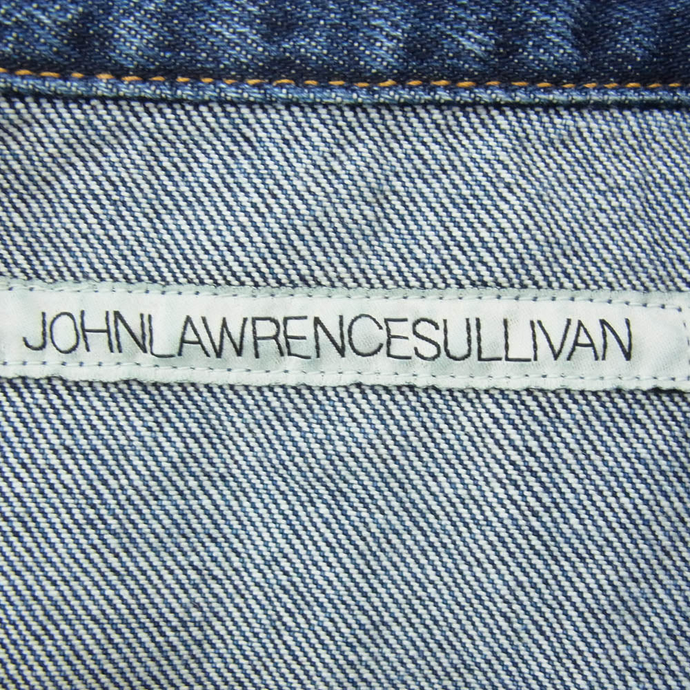 JOHN LAWRENCE SULLIVAN ジョンローレンスサリバン 1B011-0325-36 WASHED DENIM MASSIVE ROUNDED SLEEVE JACKET ウォッシュド デニム ジャケット Gジャン インディゴブルー系 48【中古】