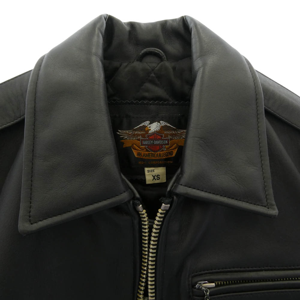 HARLEY DAVIDSON ハーレーダビッドソン 40181 single riders シングルライダース 裏地キルティング カウレザー ジャケット ブラック系 XS【中古】