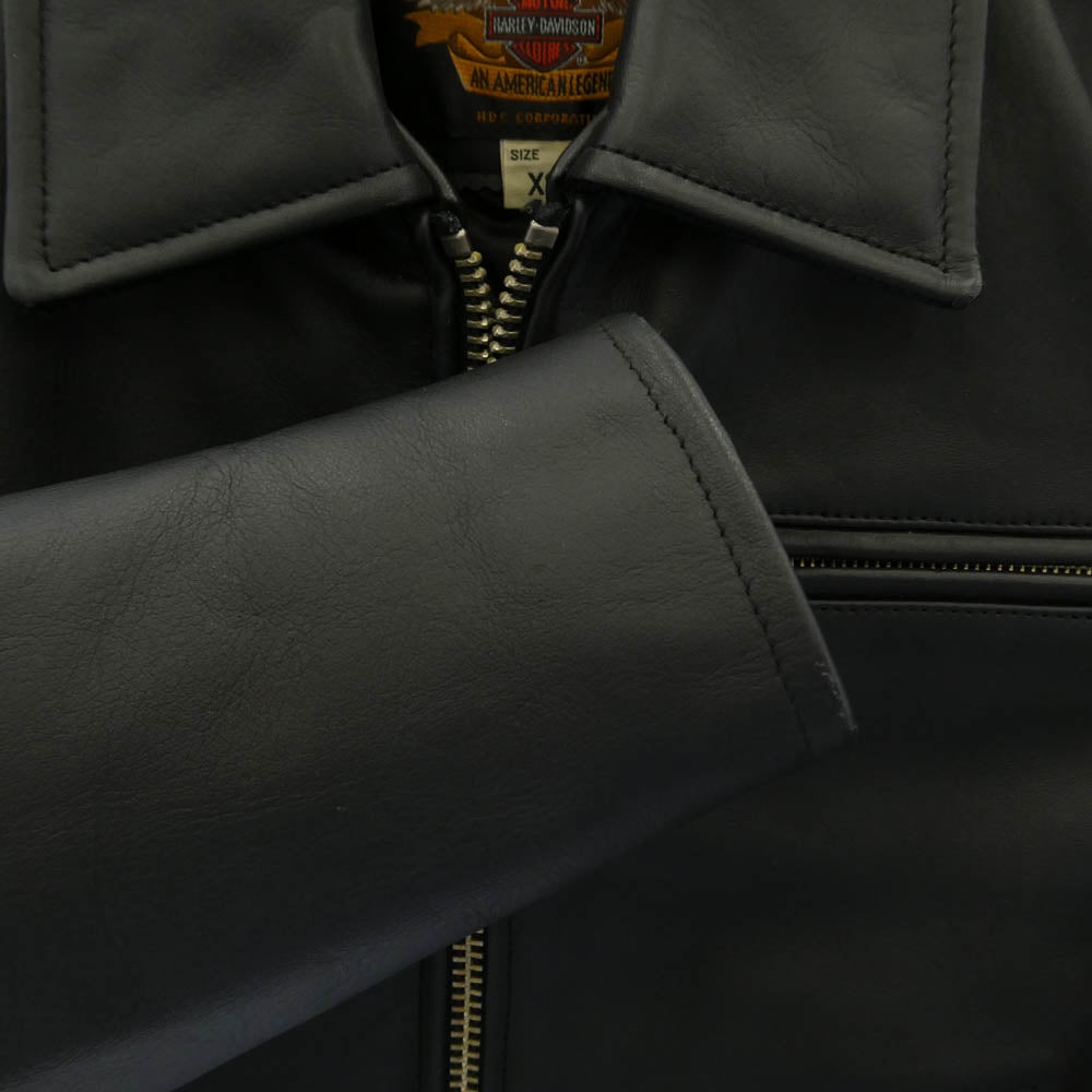 HARLEY DAVIDSON ハーレーダビッドソン 40181 single riders シングルライダース 裏地キルティング カウレザー ジャケット ブラック系 XS【中古】