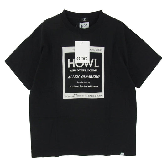 GDC ジーディーシー GD0066 × City Lights Bookstore シティライツ ブックストア HOWL Tee フロントプリント Tシャツ 半袖カットソー ブラック系 L【新古品】【未使用】【中古】