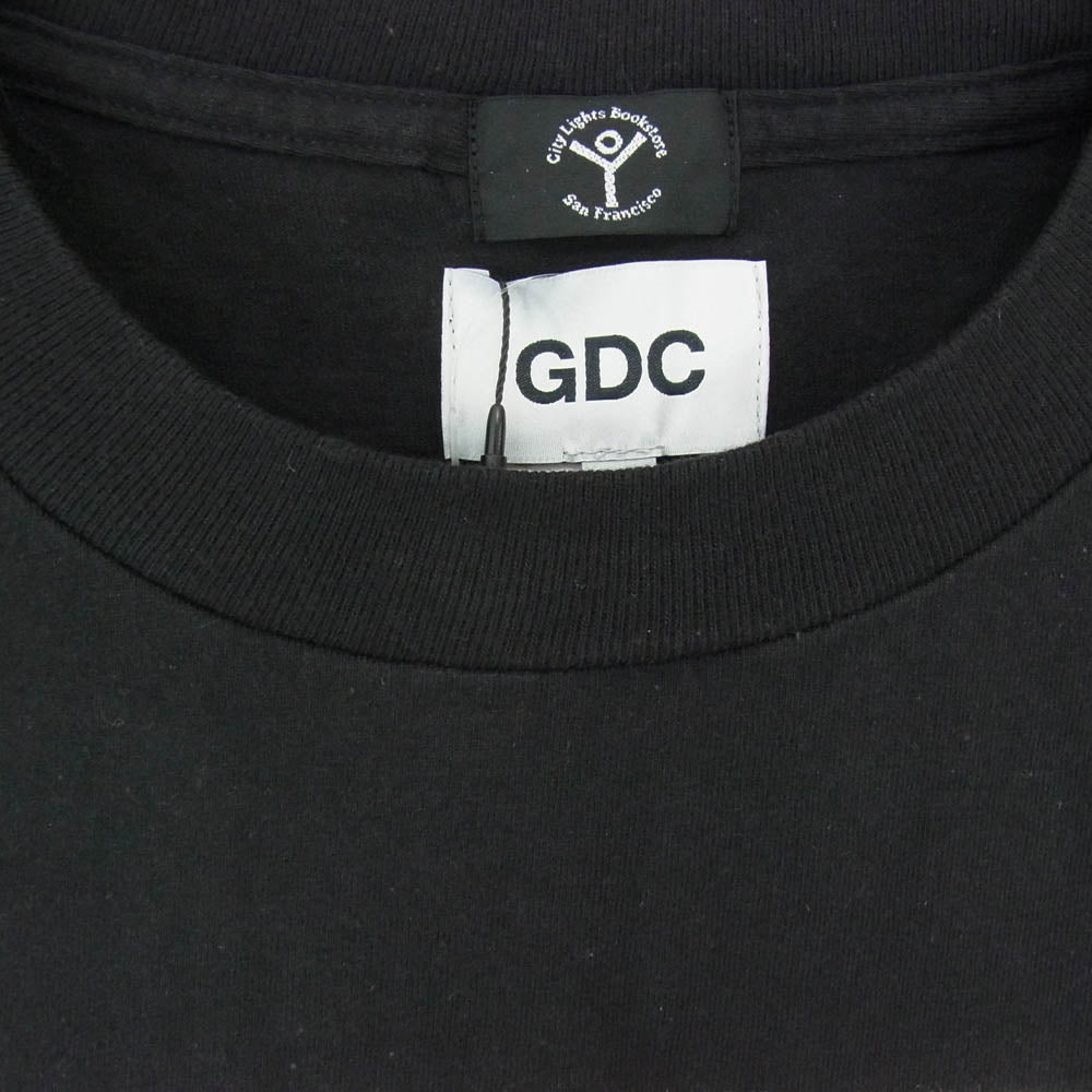 GDC ジーディーシー GD0066 × City Lights Bookstore シティライツ ブックストア HOWL Tee フロントプリント Tシャツ 半袖カットソー ブラック系 L【新古品】【未使用】【中古】