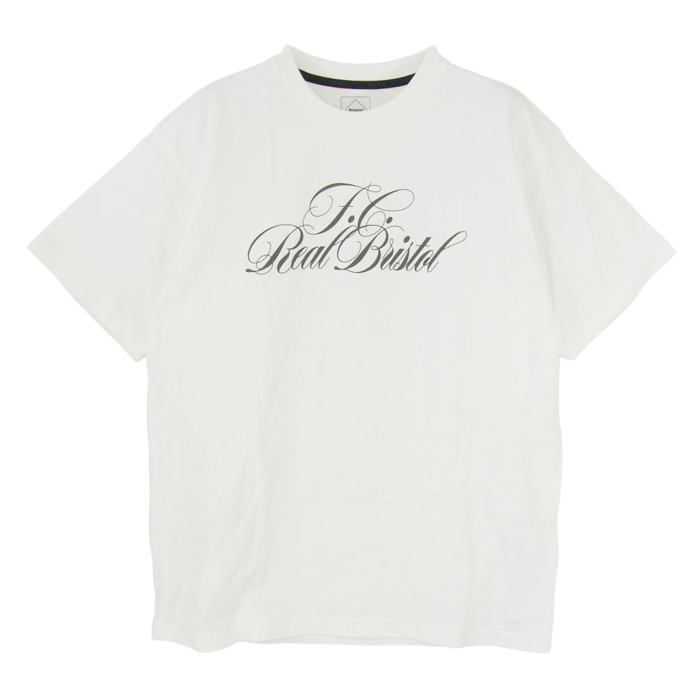F.C.R.B. エフシーアールビー 25AW FCRB-252101 SCRIPT TEE スクリプト ロゴ プリント Tシャツ 半袖カットソー ホワイト系 L【美品】【中古】