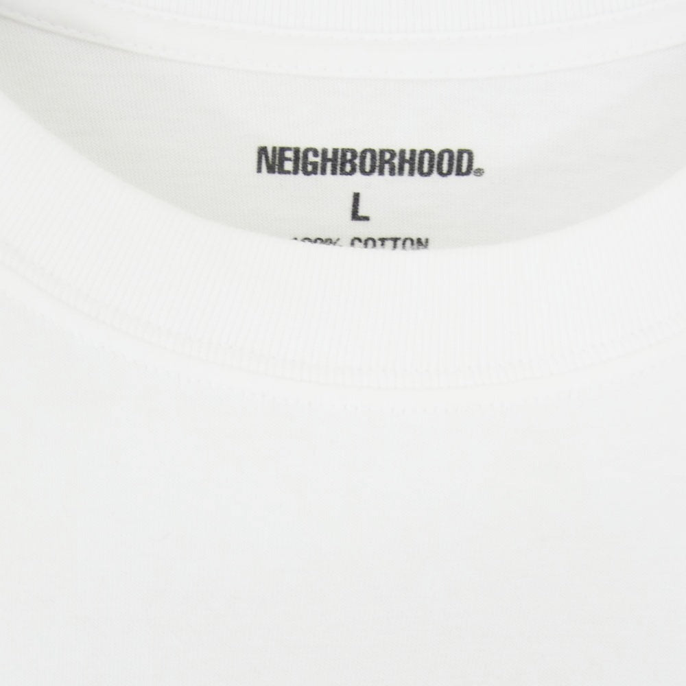 NEIGHBORHOOD ネイバーフッド 25AW 251XAZHN-CG01 × OSAMU NAGAHAMA 長濱治 TEE SS-1 フォトプリント コットン 天竺 Tシャツ 半袖カットソー ホワイト系 L【美品】【中古】