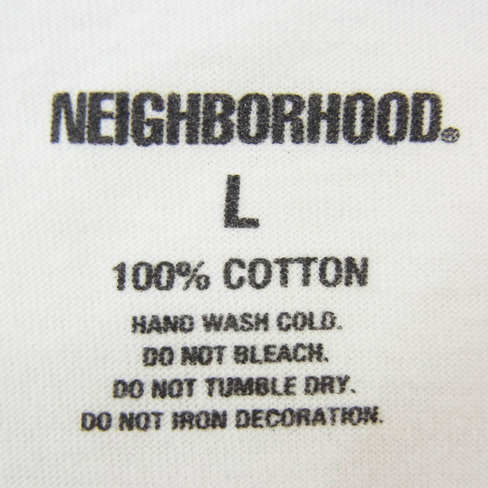 NEIGHBORHOOD ネイバーフッド 25AW 251XAZHN-CG01 × OSAMU NAGAHAMA 長濱治 TEE SS-1 フォトプリント コットン 天竺 Tシャツ 半袖カットソー ホワイト系 L【美品】【中古】